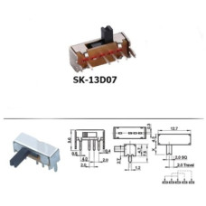 Переключатель движковый 3 положения SK-13D07 (1P3T) X-5mm
