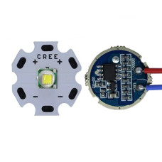 Светодиод 10W белый холодный Cree XML-T6 (3,7-12VDC) 20мм + драйвер Светодиод 10W белый холодный Cree XML-T6 (3,7-12VDC) 20мм + драйвер