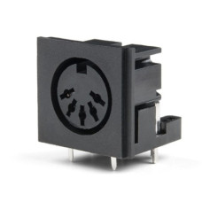 Гнездо НЧ 5pin ( MIDI ) пластик на плату Гнездо НЧ 5pin ( MIDI ) пластик на плату