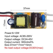 Драйвер светодиода 24V-48V 300mA ( 8-12W )
