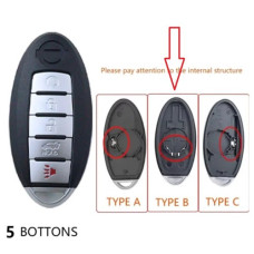 Корпус ключа Nissan 5 кнопок ( B )