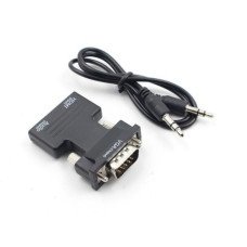 Видео конвертер HDMI - VGA  + звук ( черный )