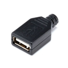 Гнездо USB-A на кабель в оболочке ( черный ) Гнездо USB-A на кабель в оболочке ( черный )
