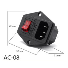 Штекер 220V монтаж. с выкл. и предохр. ( IEC320 С14 ) AC-08 Штекер 220V монтаж. с выкл. и предохр. ( IEC320 С14 ) AC-08