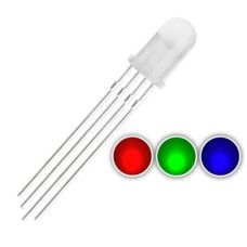Светодиод 5мм RGB прозрачный 4 pin ( общий анод )