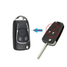 Корпус ключа Opel / Chevrolet 2 кнопки ( жало HU100 ) ( батарейка на плате ) SKU759