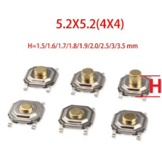 Кнопка тактовая h=1,5мм smd 5,2x5,2x1,5мм ( TS6611-1,5 TD-23MU ) Кнопка тактовая h=1,5мм smd 5,2x5,2x1,5мм ( TS6611-1,5 TD-23MU )