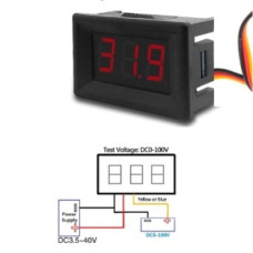 Вольтметр 0.36" в корпусе 3pin 0-30VDC красный Вольтметр 0.36" в корпусе 3pin 0-30VDC красный