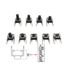 Кнопка тактовая угловая h= 6,5мм 6x6x6,5мм (TC-0205) Кнопка тактовая угловая h= 6,5мм 6x6x6,5мм (TC-0205)