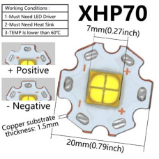 Светодиод 20W белый холодный 12-13.5VDC 750-1500mA 6000-6500K Светодиод 20W белый холодный 12-13.5VDC 750-1500mA 6000-6500K