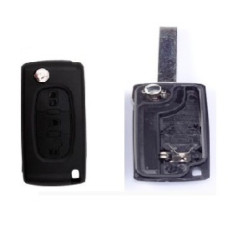 Корпус ключа CITROEN / Peugeot 3 кнопки ( жало HU83 ) ( батарейка на корпусе )