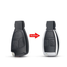 Корпус ключа MERCEDES BENZ 3 кнопки (рыбка) 3018 никель + жало (крышка)