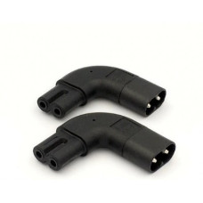 Перех сетевой  220V  черный угловой IEC 320 C8
