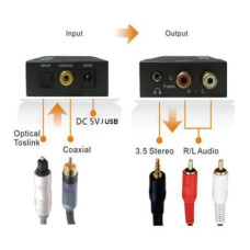 Оптический аудио декодер звука S/PDIF - RCA + 3.5m Female Оптический аудио декодер звука S/PDIF - RCA + 3.5m Female