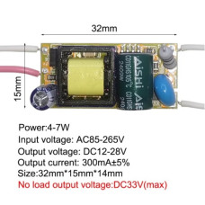 Драйвер светодиода 12V-28V 300mA ( 4-7W ) Драйвер светодиода 12V-28V 300mA ( 4-7W )