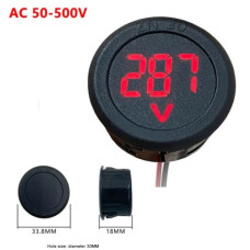 Вольтметр круглый ZN-30 AC 50-500V красный Вольтметр круглый ZN-30 AC 50-500V красный