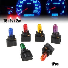 Лампочка авто T5 12V 1,2W c креплением ( желтый )