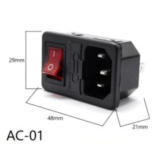 Штекер 220V монтаж. с выкл. и предохр. ( IEC320 С14 ) AC-01 Штекер 220V монтаж. с выкл. и предохр. ( IEC320 С14 ) AC-01