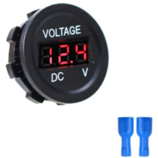 Вольтметр 0.36" в корпусе 2pin круглый 12-24VDC красный D4 Вольтметр 0.36" в корпусе 2pin круглый 12-24VDC красный D4