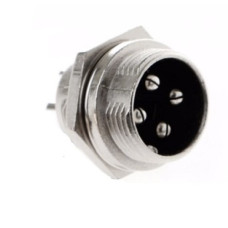 Штекер GX16-4 pin металл монтаж