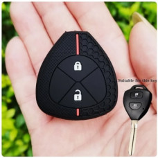 Чехол для Toyota 2кн Corolla Camry Reiz RAV4 Crown Avalon (силиконовый) черный-красный с логотипом Чехол для Toyota 2кн Corolla Camry Reiz RAV4 Crown Avalon (силиконовый) черный-красный с логотипом