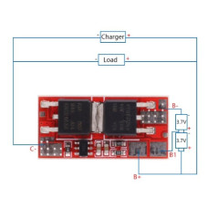 Контроллер заряда Li-ion аккумулятора BMS 2S 10A 7,4V