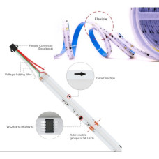 Светодиодная лента адресная smart RGB COB STRIP 12V сплошного свечения 12W/м Светодиодная лента адресная smart RGB COB STRIP 12V сплошного свечения 12W/м
