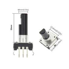 Энкодер EC12 3 Pin ( 25мм пл. лыска ) без выкл Энкодер EC12 3 Pin ( 25мм пл. лыска ) без выкл