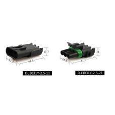 Разъем герметичный авто 3pin 2,5mm Delphi комплект Разъем герметичный авто 3pin 2,5mm Delphi комплект