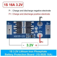 Контроллер заряда Li-ion аккумулятора BMS 1S 16A 3,7V