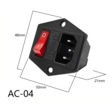 Штекер 220V монтаж. с выкл. и предохр. ( IEC320 С14 ) AC-04 Штекер 220V монтаж. с выкл. и предохр. ( IEC320 С14 ) AC-04