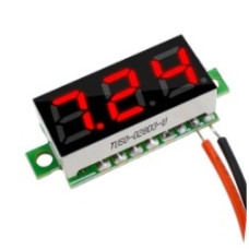 Вольтметр mini 0.28" без корпуса 2pin 4-30VDC красный Вольтметр mini 0.28" без корпуса 2pin 4-30VDC красный