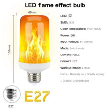 Лампочка 220V 9W  E27 ( LED102 ) с эффектом пламени