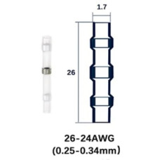 Термоусадка с припоем AWG26-24 сечение 0,25-0,34мм Термоусадка с припоем AWG26-24 сечение 0,25-0,34мм