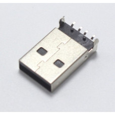 Штекер USB-A (4 pin) на плату SMD с метал.креплением Штекер USB-A (4 pin) на плату SMD с метал.креплением