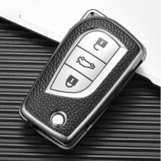 Чехол для Toyota 3кн Aygo Yaris RAV4 из ТПУ черный-серебро Чехол для Toyota 3кн Aygo Yaris RAV4 из ТПУ черный-серебро