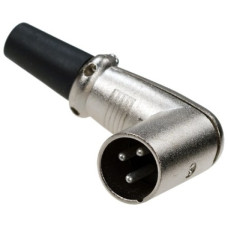 Штекер CANON ( XLR ) на кабель металл угловой Штекер CANON ( XLR ) на кабель металл угловой