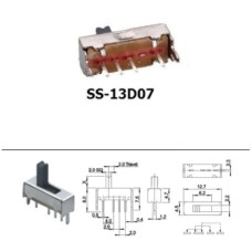 Переключатель движковый 3 положения SS-13D07 (1P3T) X-5mm