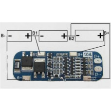 Контроллер заряда Li-ion аккумулятора BMS 3S  10A 12V