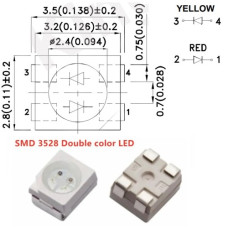 Светодиод красный-желтый KAA-3528SURKSYKC + KAA-3528SUR smd Светодиод красный-желтый KAA-3528SURKSYKC + KAA-3528SUR smd