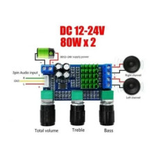 Усилитель звука модуль TPA3116D2 2x80W с темброблоком XH-M567 Усилитель звука модуль TPA3116D2 2x80W с темброблоком XH-M567