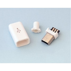 Штекер USB mini (5 pin) на кабель (в оболочке) белый Штекер USB mini (5 pin) на кабель (в оболочке) белый