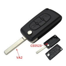 Корпус ключа CITROEN / Peugeot 3 кнопки ( жало VA2 ) ( батарейка на плате ) ( фара )