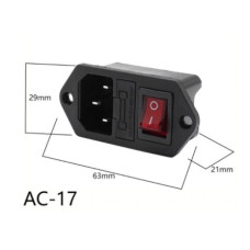 Штекер 220V монтаж. с выкл. и предохр. ( IEC320 С14 ) AC-17 Штекер 220V монтаж. с выкл. и предохр. ( IEC320 С14 ) AC-17