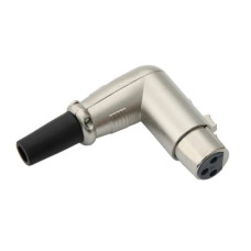 Гнездо CANON ( XLR ) на кабель металл угловой Гнездо CANON ( XLR ) на кабель металл угловой