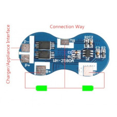 Контроллер заряда Li-ion аккумулятора BMS 2S  4A 7,4V