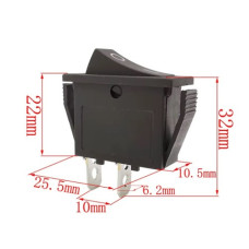 Переключатель 220V 2pin 2положения (без подсветки) KCD3-102 Переключатель 220V 2pin 2положения (без подсветки) KCD3-102