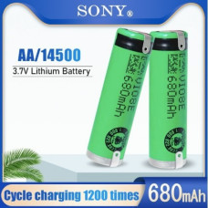Аккумулятор литий-ионный (Li-Ion) US14500VR2 R2 3,7V 680 mAh с выводами Аккумулятор литий-ионный (Li-Ion) US14500VR2 R2 3,7V 680 mAh с выводами