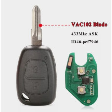 Kлюч RENAULT 2 кнопки ( жало VAC102 ) KANGO с электроникой Kлюч RENAULT 2 кнопки ( жало VAC102 ) KANGO с электроникой