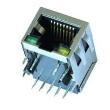 Гнездо 8p8с (RJ45)  светодиоды выводы на плату (J00-0065NL)